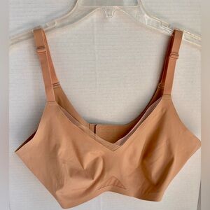 Honeylove CrossOver V-Neck Wireless Bra - Nude/Sand - Size L